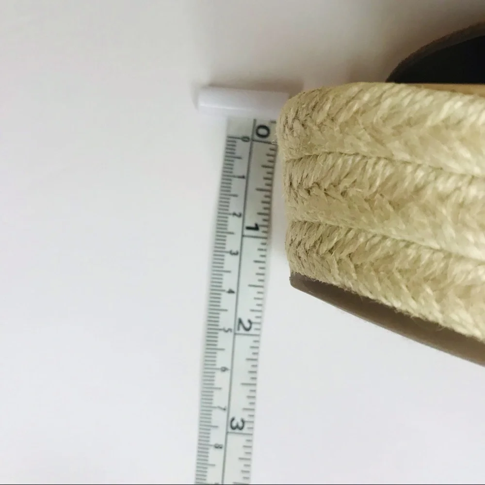New! Nine West Espadrille Faux Suede Faux Leather Straw Wedge Platform Sandals